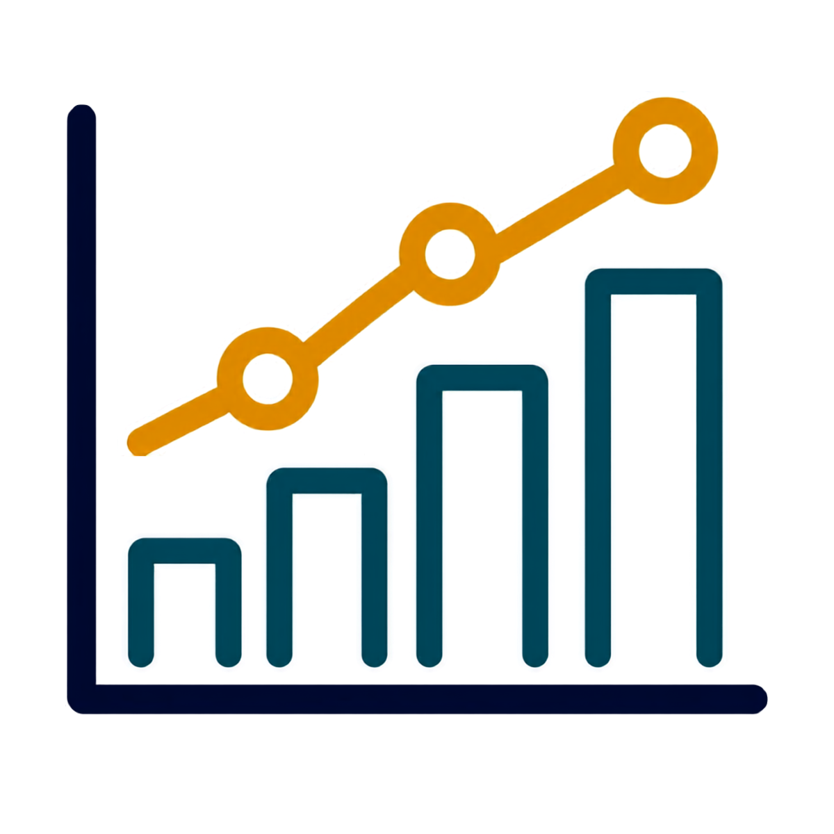 Icono de análisis de datos y resultados educativos