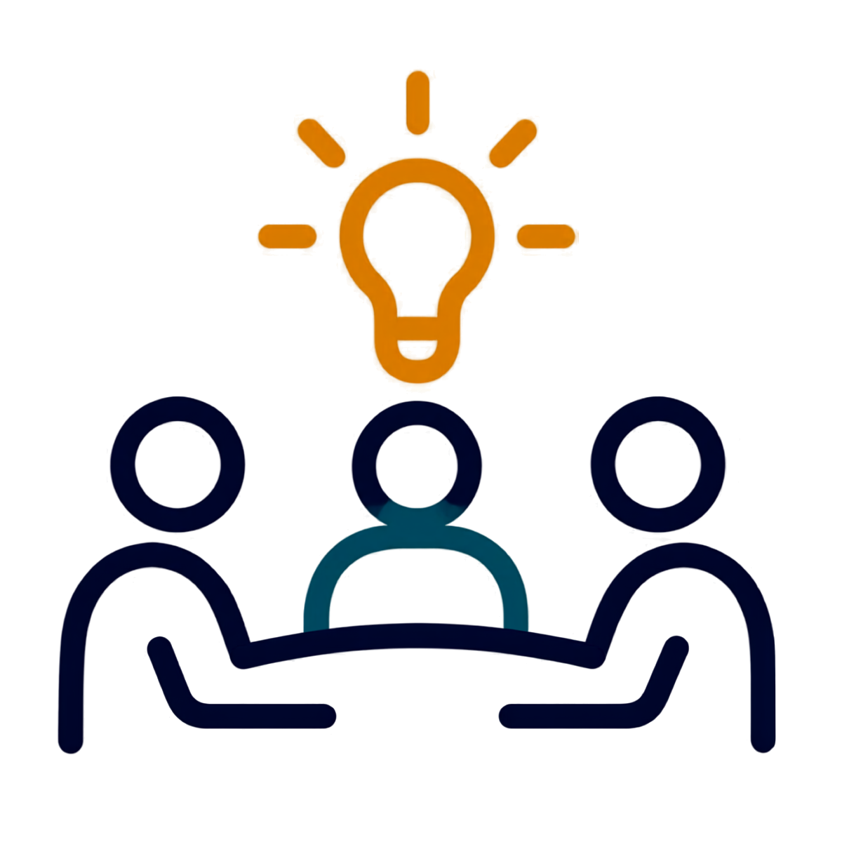 Icono de trabajo colaborativo en equipos educativos